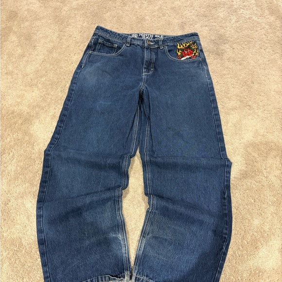 Embroidered Baggy Jeans ninth hall - Picture 3 of 6